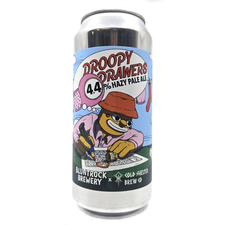Bluntrock Droopy Drawers Hazy Pale Ale 4.4% (440ml can)-Hop Burns & Black