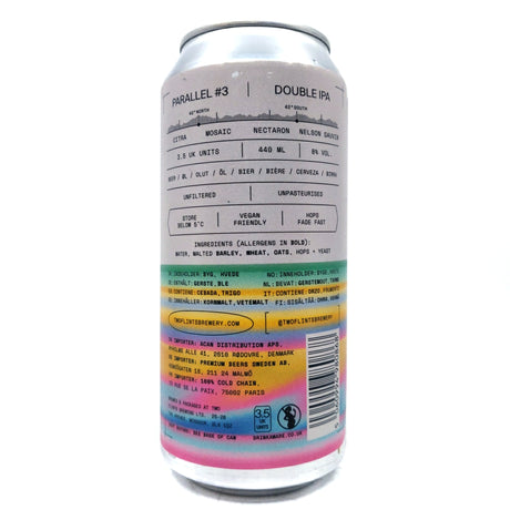 Two Flints Parallel #3 Citra, Mosaic, Nelson, Nectaron Double IPA 8% (440ml can)-Hop Burns & Black