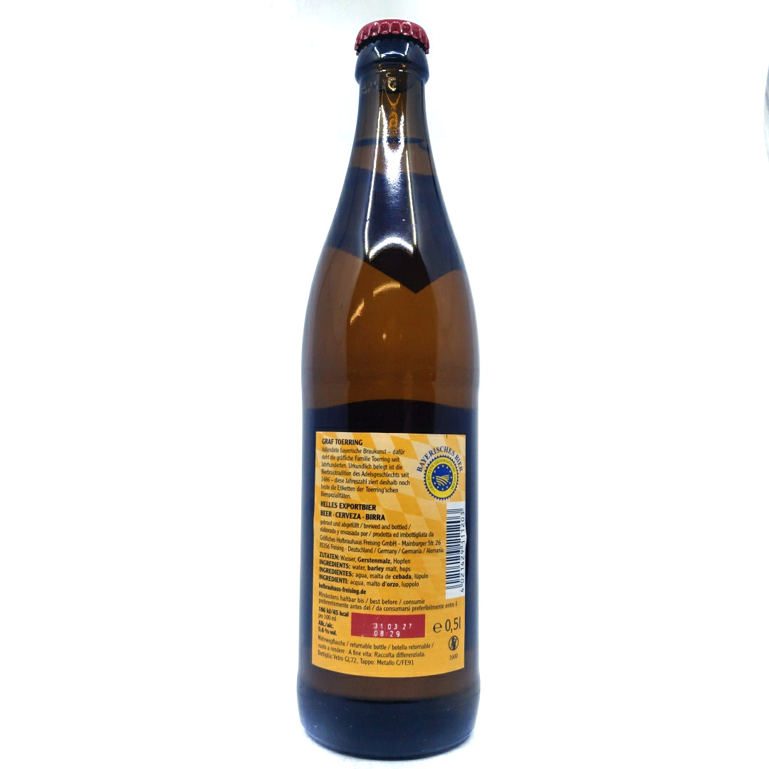 Hofbrauhaus Freising Graf Toerring Export Hell 5.6% (500ml)-Hop Burns & Black