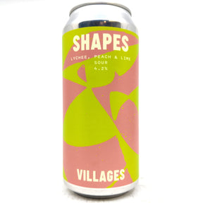 Villages Shapes Lychee, Peach & Lime Sour 4.2% (440ml can)-Hop Burns & Black