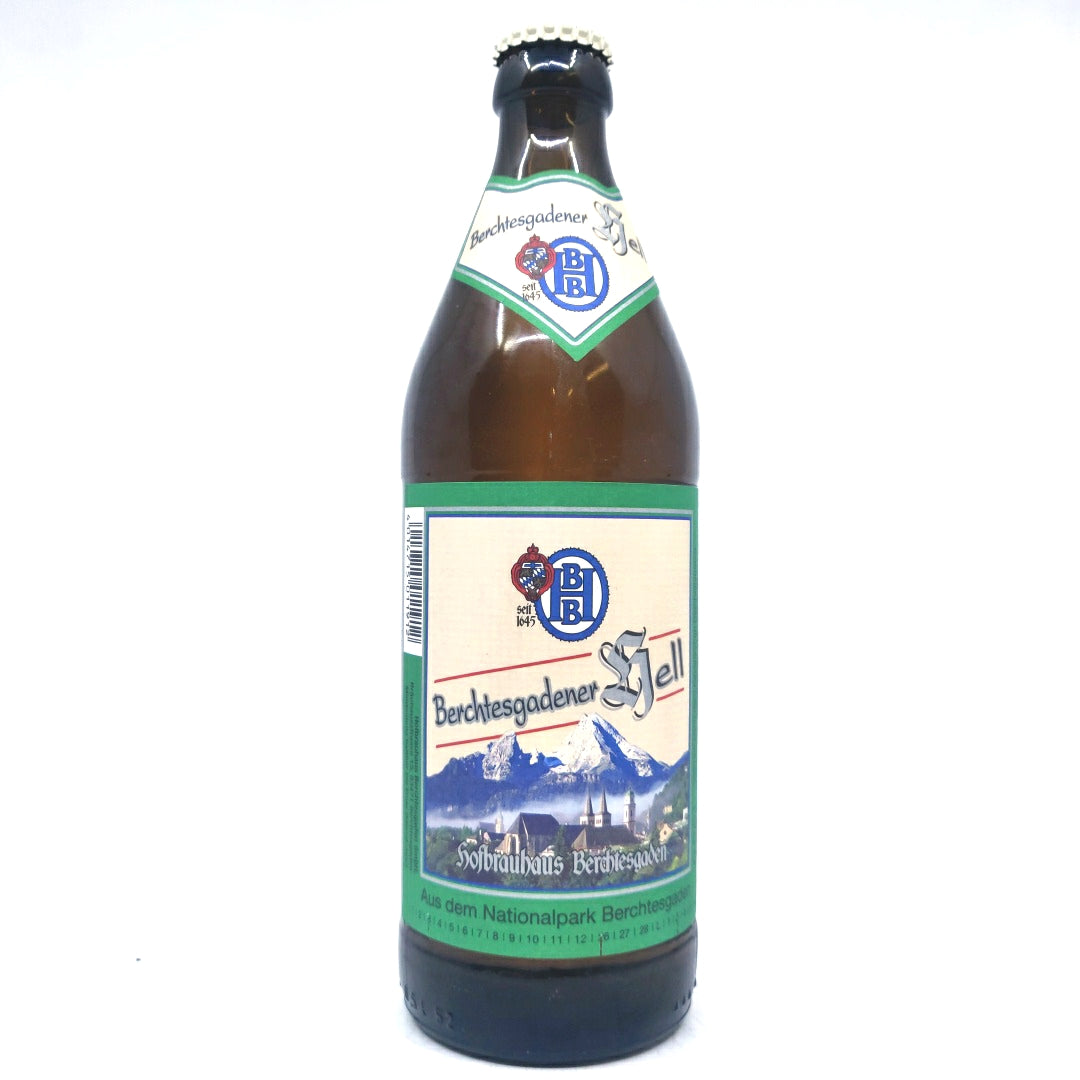 Hofbrauhaus Berchtesgadener Hell 4.9% (500ml)-Hop Burns & Black