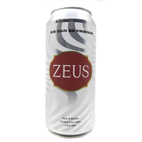 We Can Be Friends Zeus Lager 0.5% (440ml can)-Hop Burns & Black