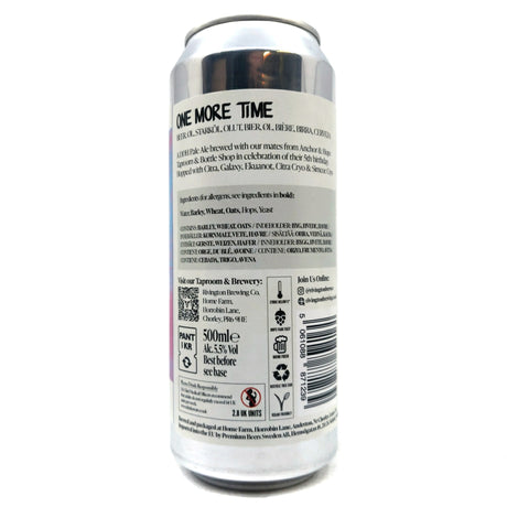 Rivington One More Time Pale Ale 5% (500ml can)-Hop Burns & Black