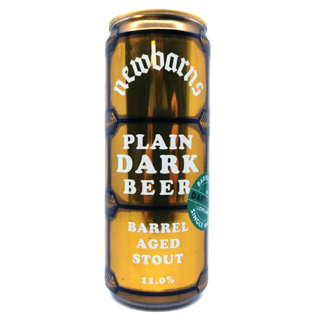 Newbarns Barrel Aged Plain Dark Beer Strong Export Stout 11% (330ml can)-Hop Burns & Black