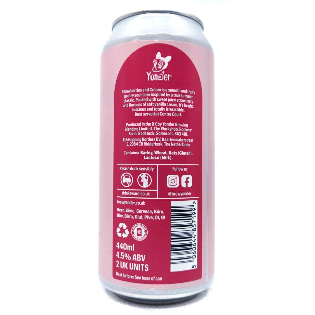 Yonder Strawberries & Cream Pastry Sour 4.5% (440ml can)-Hop Burns & Black