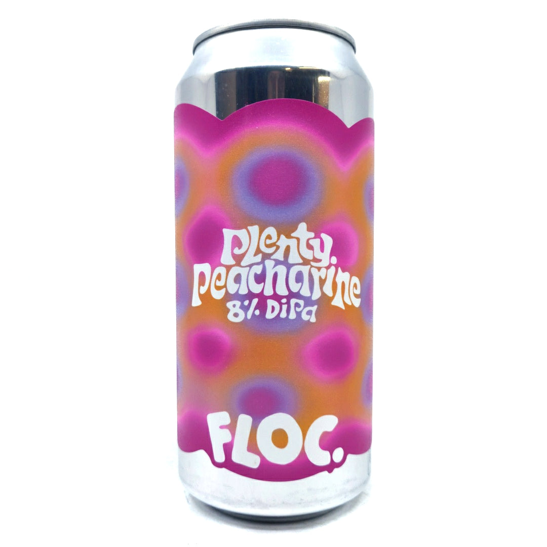 Floc Brewing Plenty Peacherine Double IPA 8% (440ml can)-Hop Burns & Black