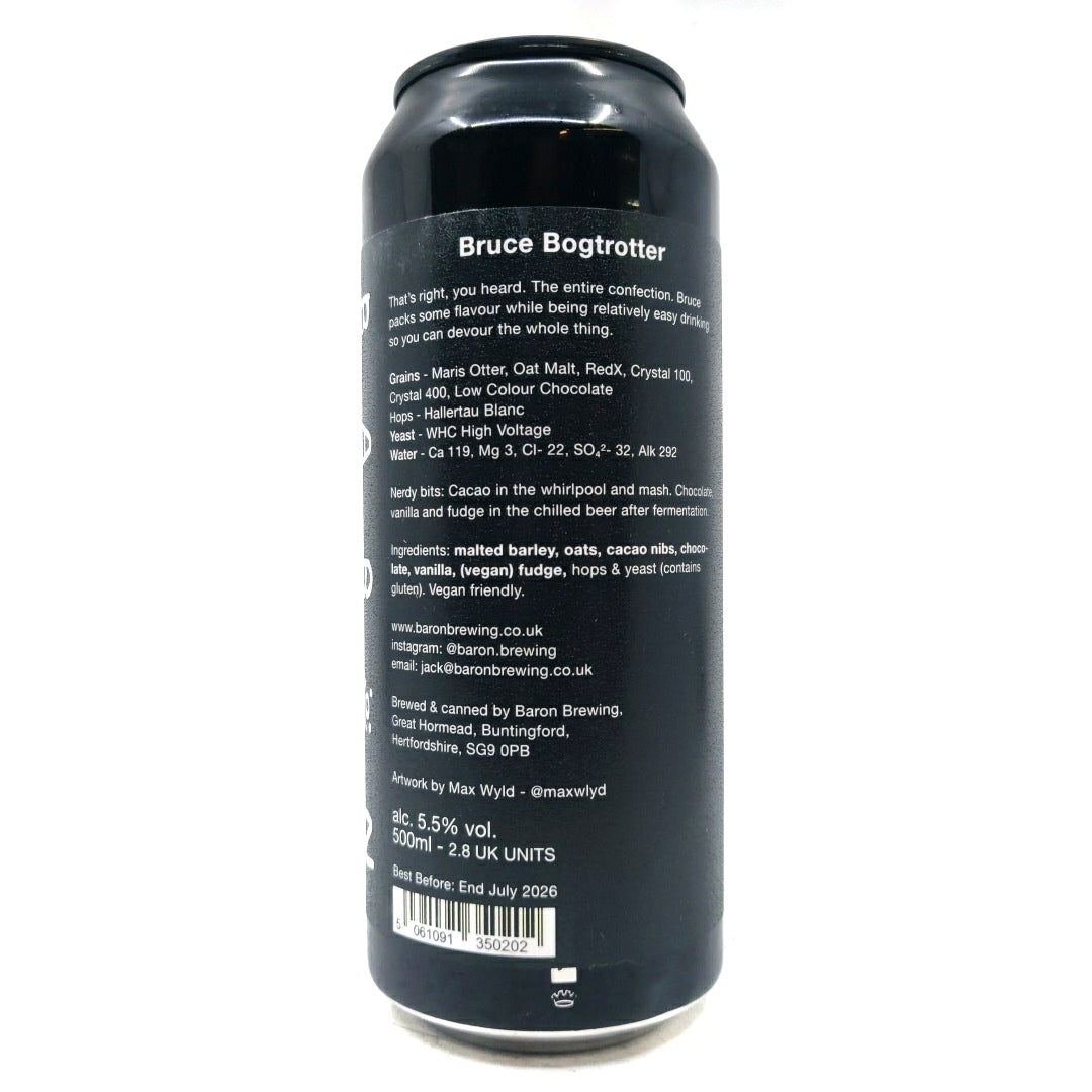 Baron Brewing Bruce Bogtrotter Stout 5.5% (500ml can)-Hop Burns & Black
