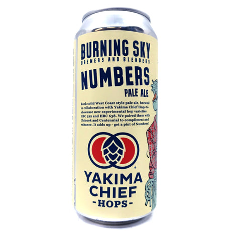 Burning Sky Numbers West Coast Pale Ale 5.8% (440ml can)-Hop Burns & Black