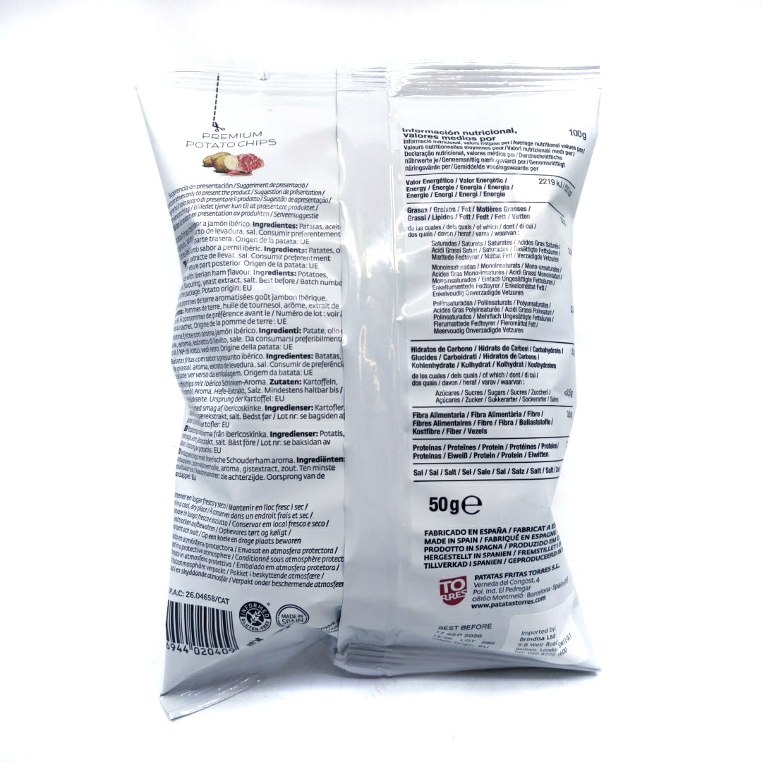 Torres Iberian Ham Potato Crisps (50g)-Hop Burns & Black