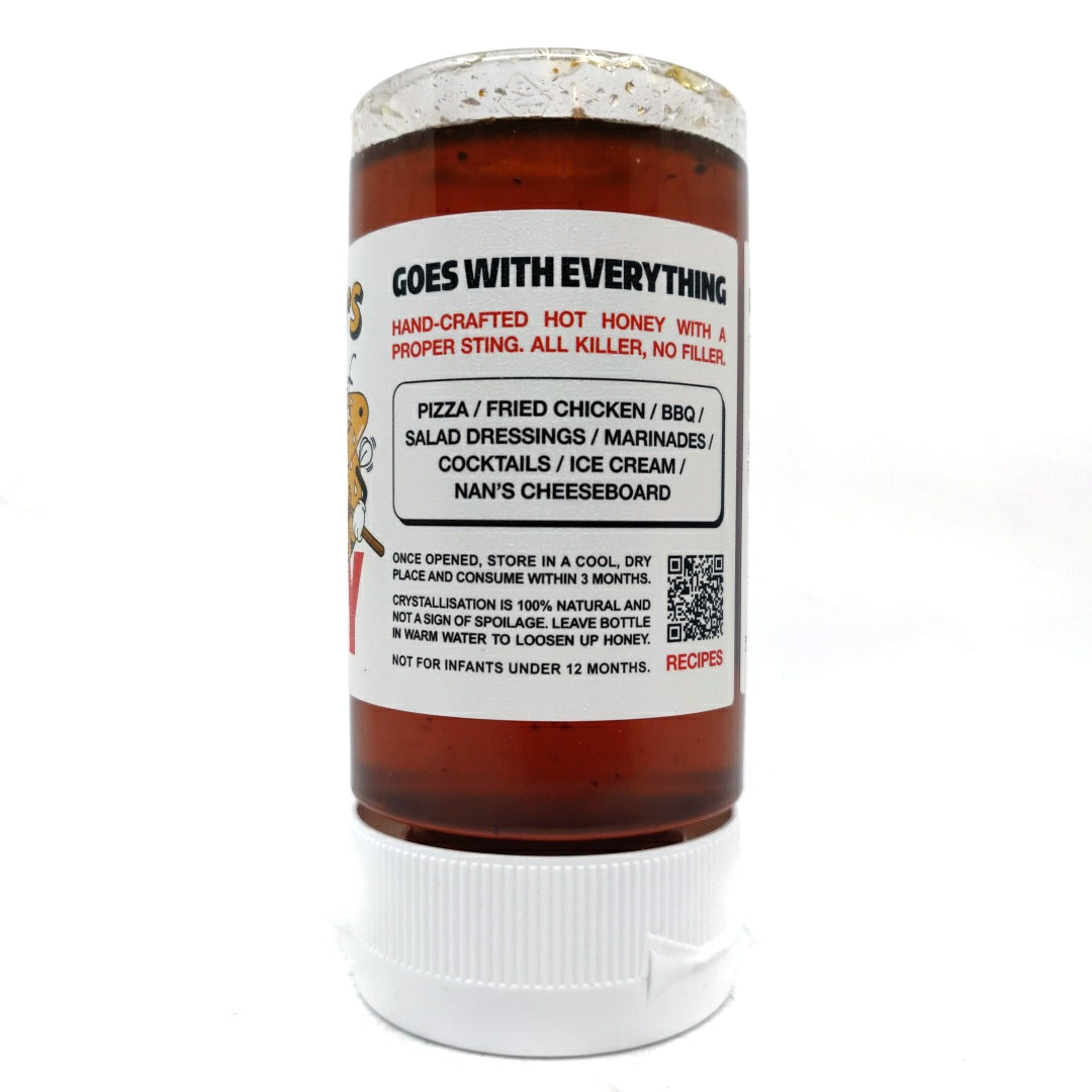 Dr Sting's Hot Honey (180ml)-Hop Burns & Black