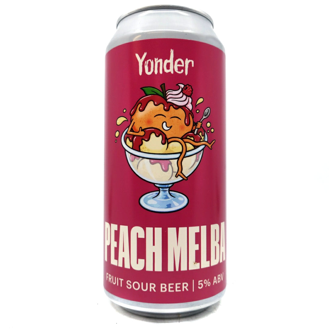 Yonder Peach Melba Fruit Sour 5% (440ml can)-Hop Burns & Black