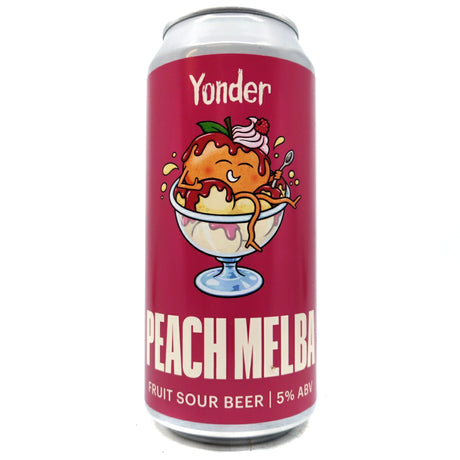 Yonder Peach Melba Fruit Sour 5% (440ml can)-Hop Burns & Black