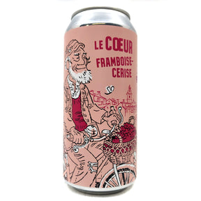 Burning Sky Le Coeur Framboise Cerise Farmhouse Beer 5.2% (440ml can)-Hop Burns & Black