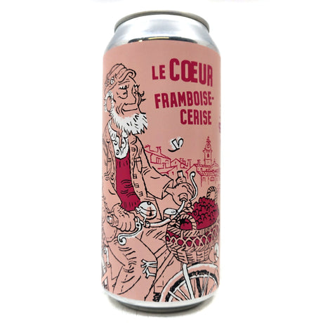 Burning Sky Le Coeur Framboise Cerise Farmhouse Beer 5.2% (440ml can)-Hop Burns & Black