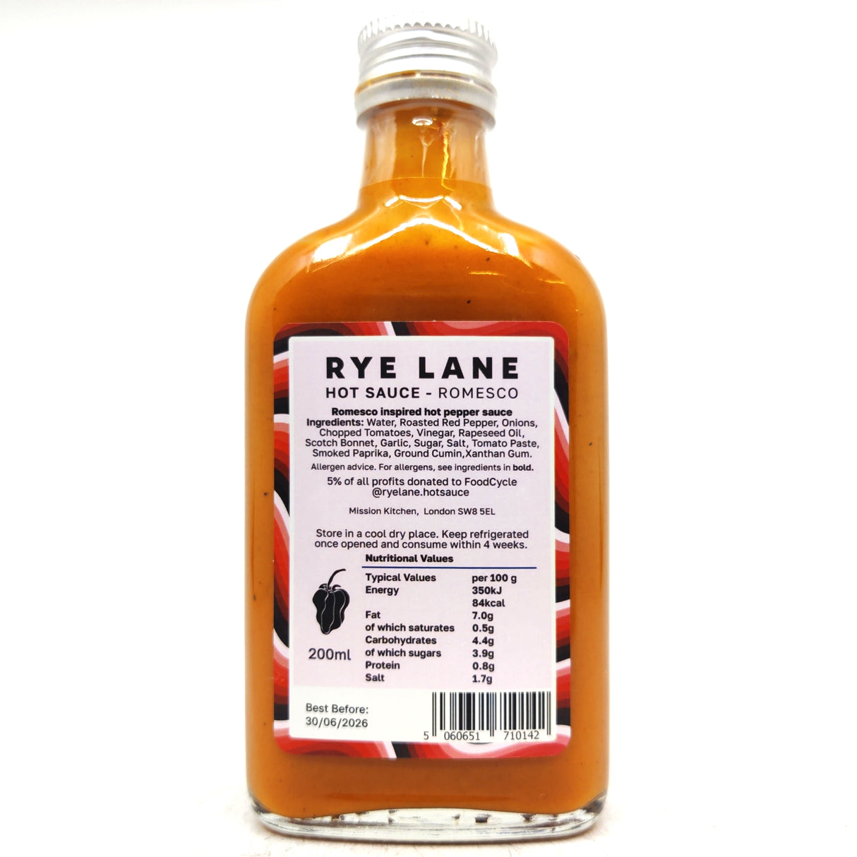 Rye Lane Romesco Hot Sauce (200ml)-Hop Burns & Black