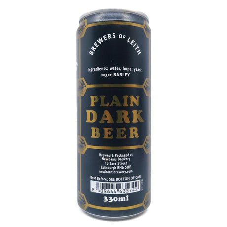 Newbarns Plain Dark Beer Strong Export Stout 11% (330ml can)-Hop Burns & Black