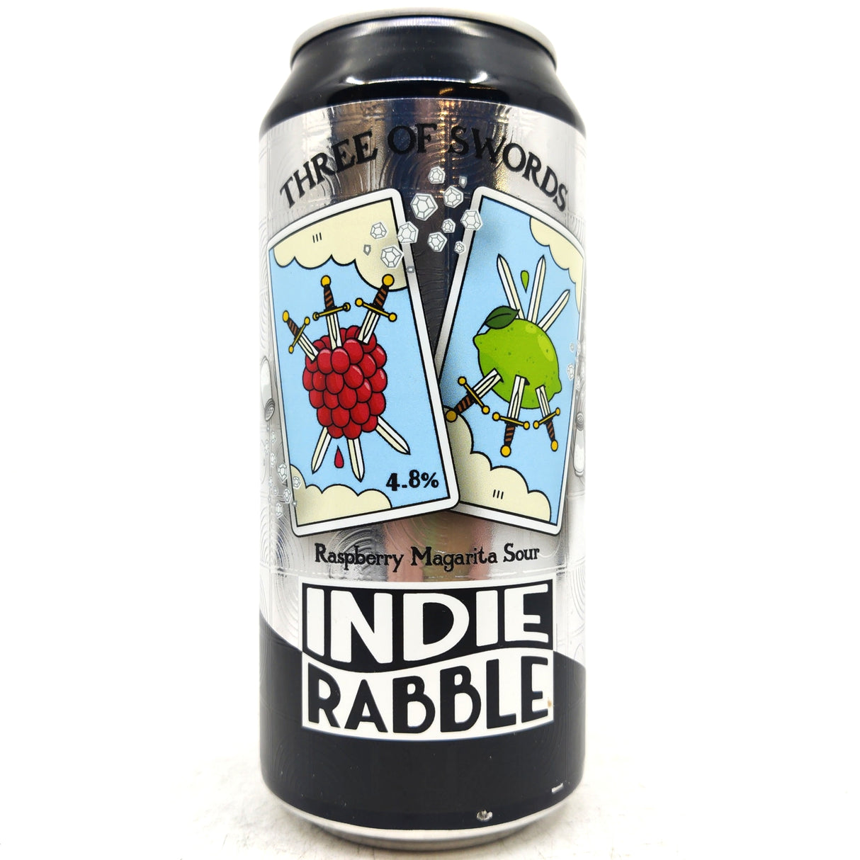 Indie Rabble Three Of Swords Raspberry Margarita Sour 4.8% (440ml can)-Hop Burns & Black