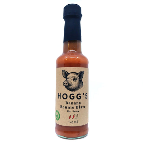 Hogg's Banana Bonnie Blaze Hot Sauce (145ml)-Hop Burns & Black