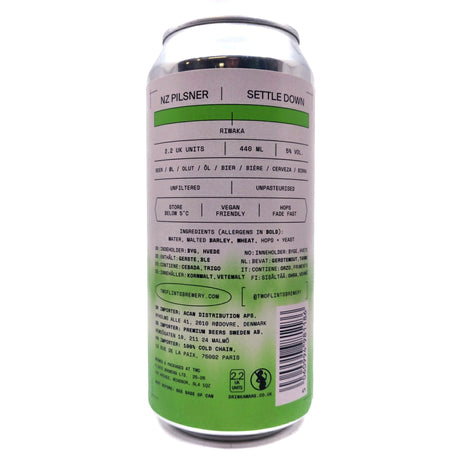 Two Flints Settle Down NZ Pilsner 5% (440ml can)