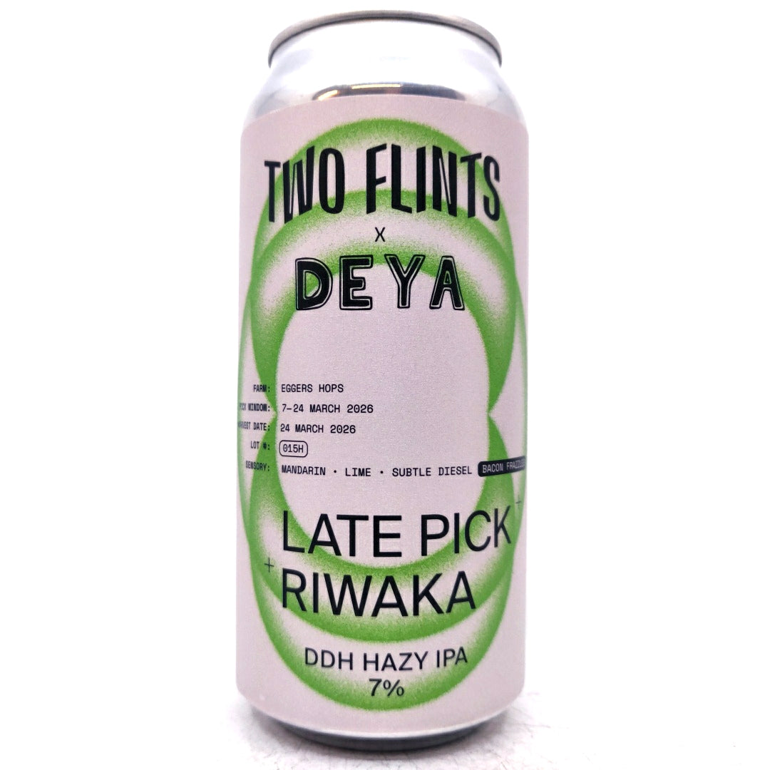 Two Flints x DEYA Late Pick Riwaka DDH Hazy IPA 7% (440ml can)