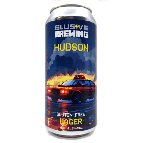 Elusive Brewing Hudson Gluten Free Lager 4.3% (440ml can)-Hop Burns & Black