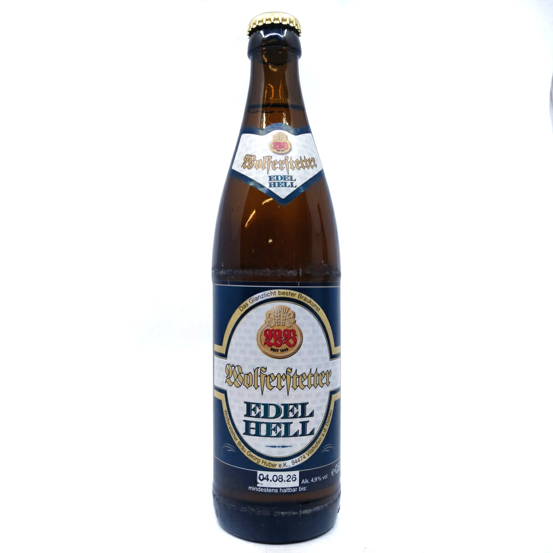 Wolferstetter Edel Hell 4.9% (500ml)-Hop Burns & Black