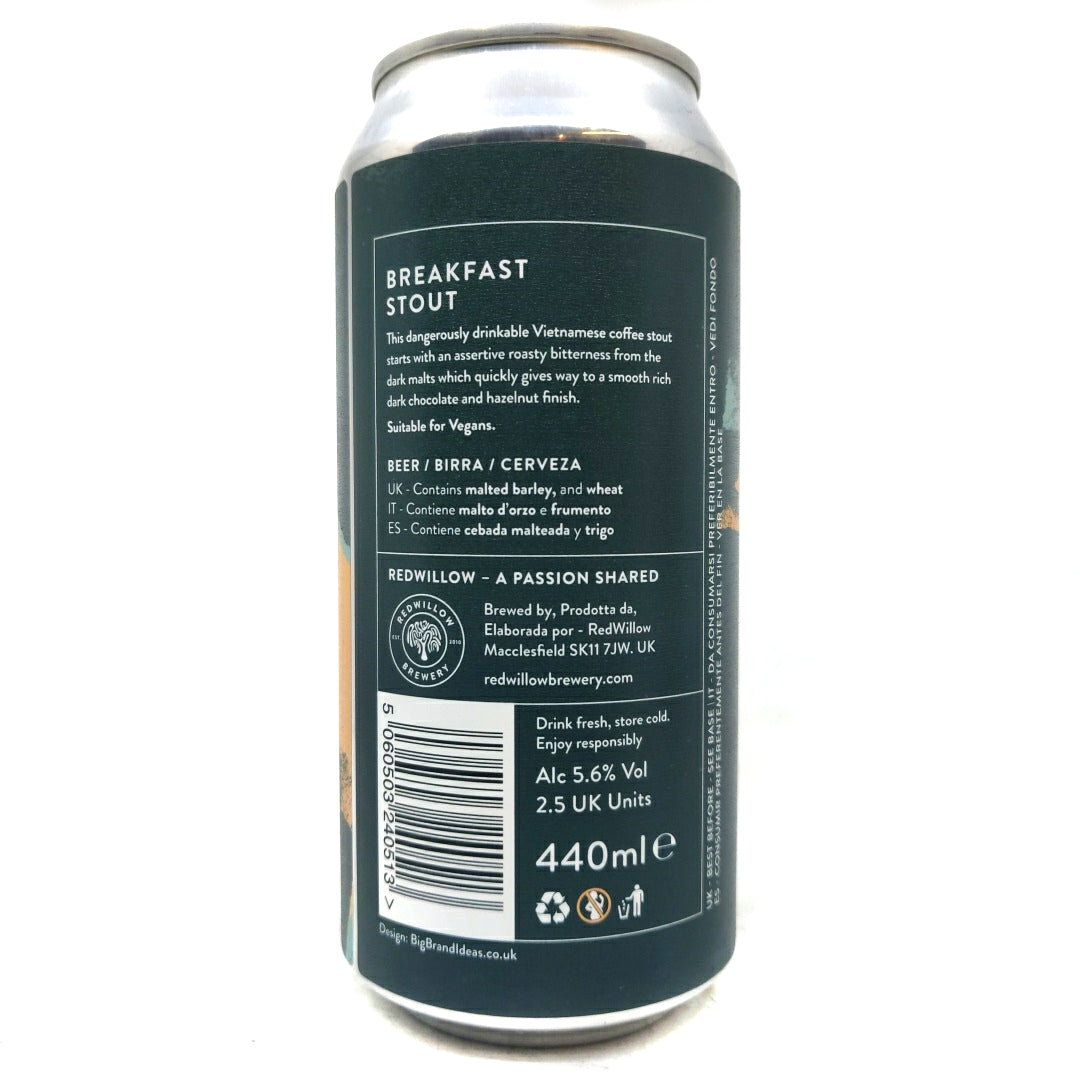 Redwillow Breakfast Stout 5.7% (440ml can)-Hop Burns & Black