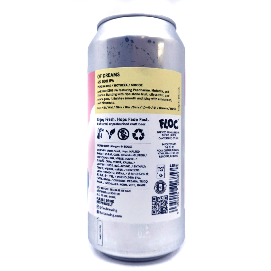 Floc Brewing Of Dreams DDH IPA 6% (440ml can)-Hop Burns & Black