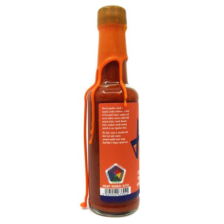 Hott Charred Peach, Scotch Bonnet & Spiced Rum Hott Sauce (150ml)-Hop Burns & Black