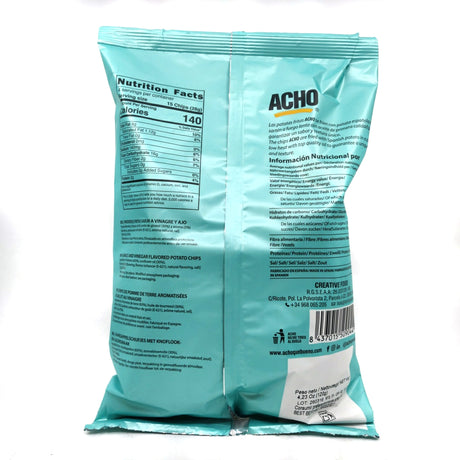 Acho Garlic & Vinegar Crisps (120g)-Hop Burns & Black