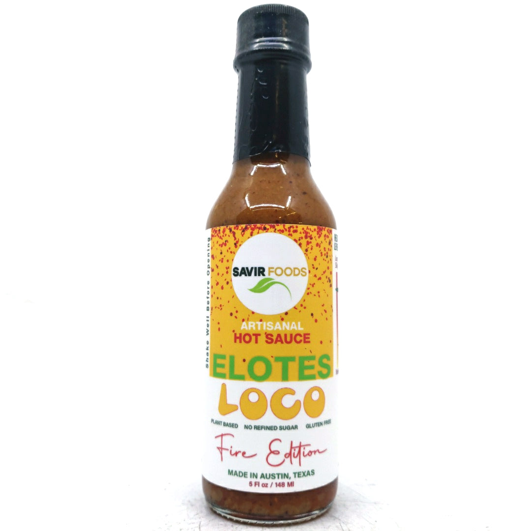 SAVIR Foods Elotes Loco Fire Edition Hot Sauce (148ml)-Hop Burns & Black
