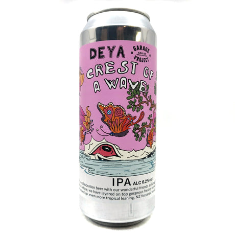 DEYA x Garage Project Crest of A Wave IPA 6.2% (500ml can)-Hop Burns & Black