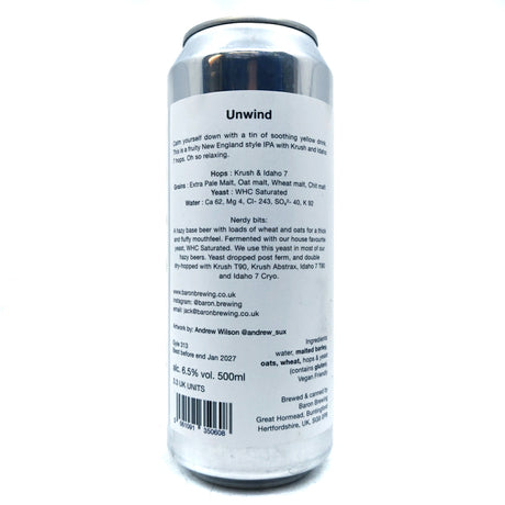 Baron Brewing Unwind IPA 6.5% (500ml can)