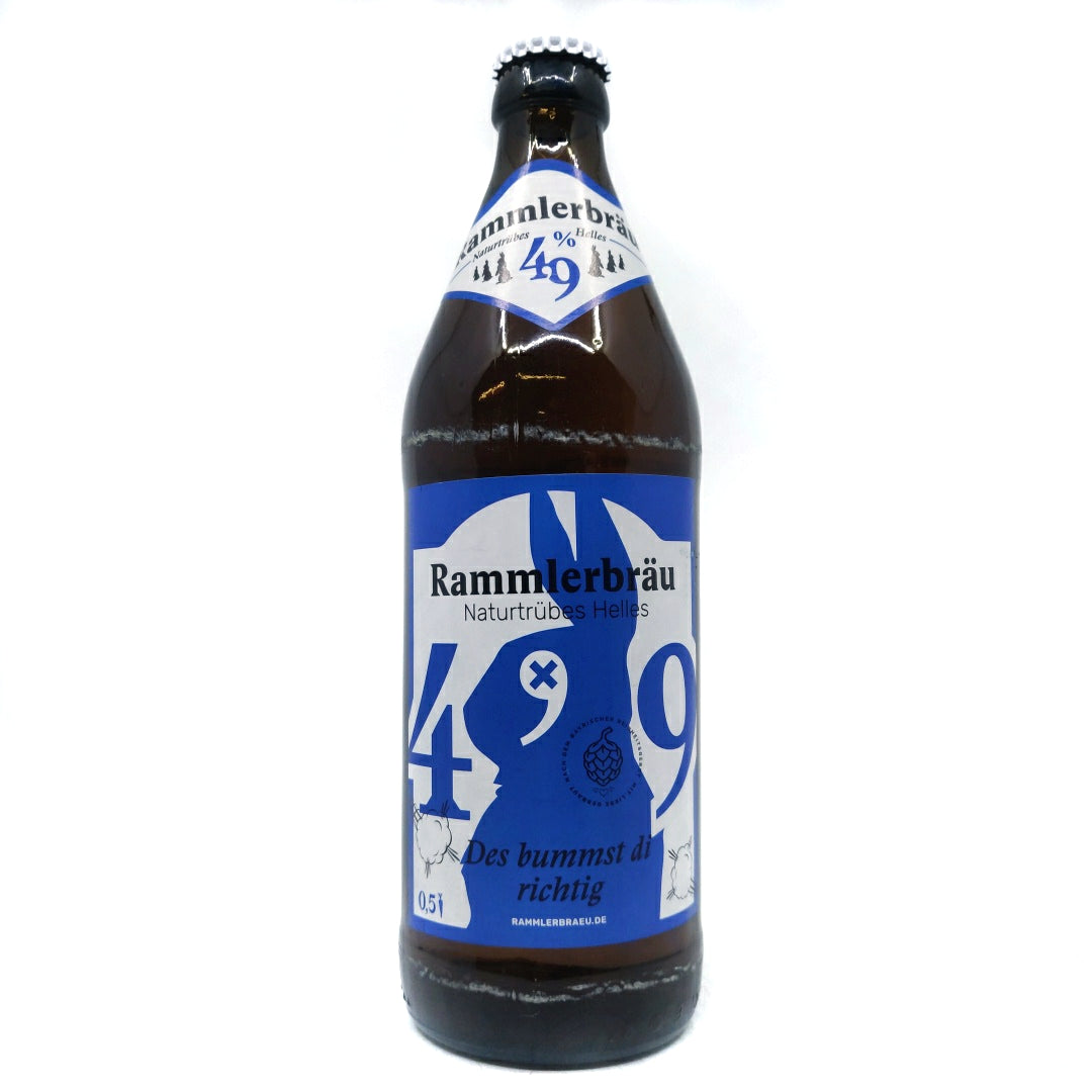 Rammlerbrau Naturtrubes Helles 4.9% (500ml)-Hop Burns & Black