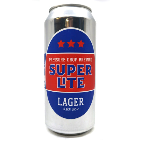 Pressure Drop Super Lite Lager 3.8% (440ml can)-Hop Burns & Black