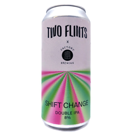 Two Flints x Factory Shift Change Double IPA 8% (440ml can)-Hop Burns & Black