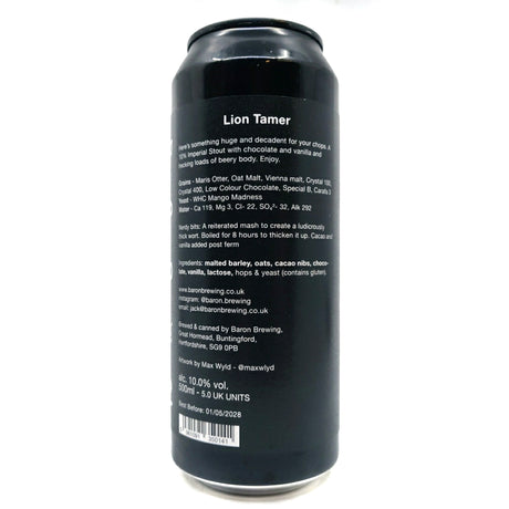 Baron Brewing Lion Tamer Imperial Stout 10% (500ml can)-Hop Burns & Black