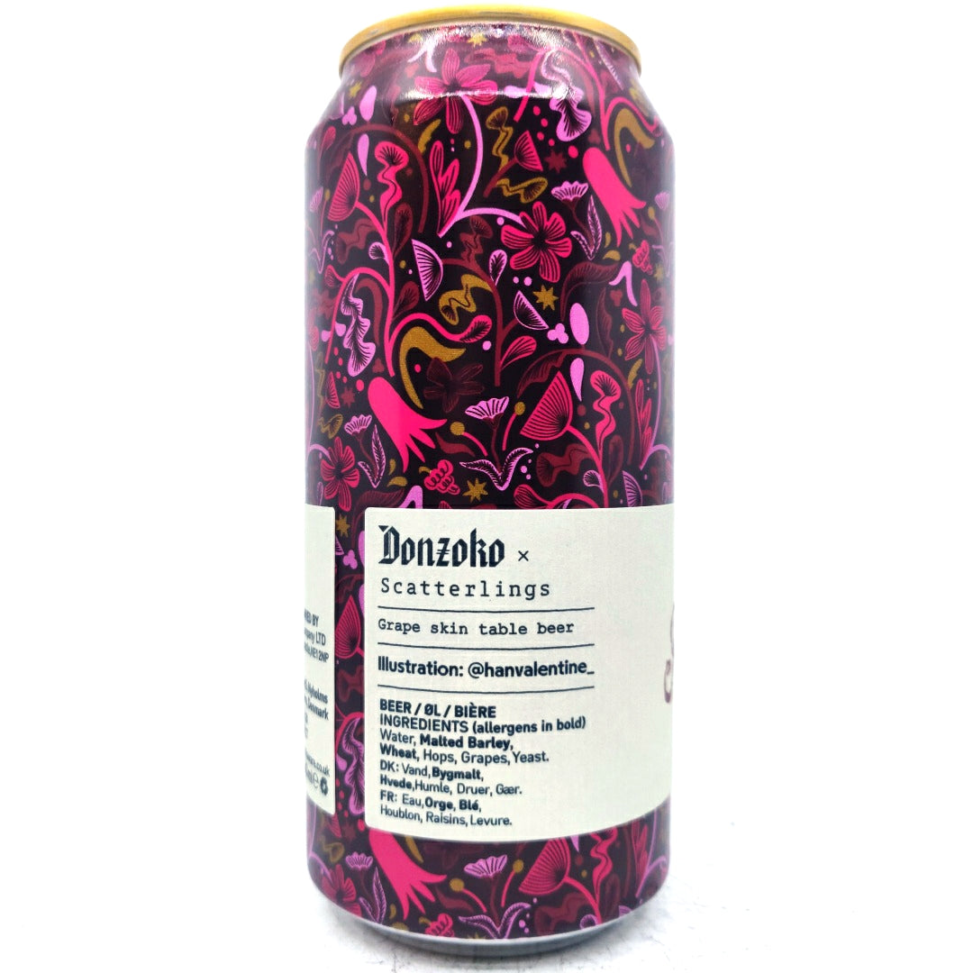 Donzoko x Scatterlings Pinot Noir Fizz 4.5% (440ml can)-Hop Burns & Black