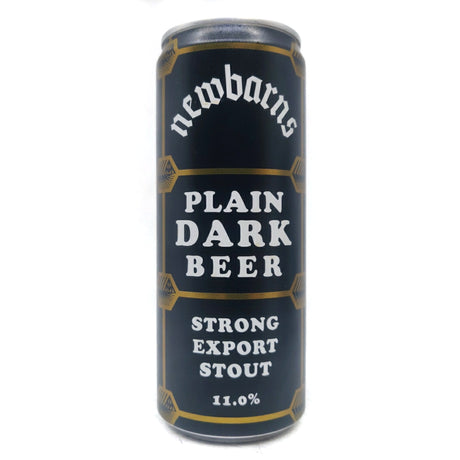 Newbarns Plain Dark Beer Strong Export Stout 11% (330ml can)-Hop Burns & Black