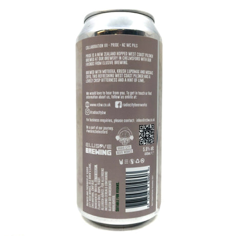 Radio City Beer Works x Elusive Brewing Pride West Coast Pilsner 5.6% (440ml can)-Hop Burns & Black