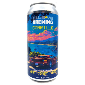 Elusive Brewing Cabrillo West Coast Pale Ale 4.8% (440ml can)-Hop Burns & Black