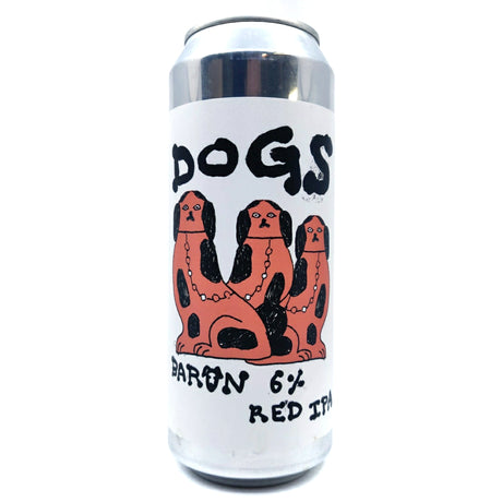 Baron Brewing Dogs Red IPA 6% (500ml can)-Hop Burns & Black