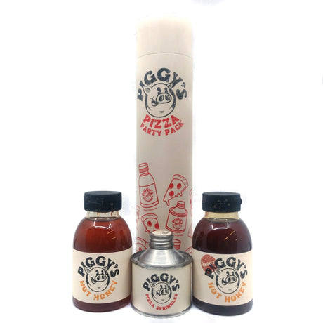 Piggy's Pizza Party Pack (2x Hot Honey, 1x Pizza Sprinkles)(760g)-Hop Burns & Black