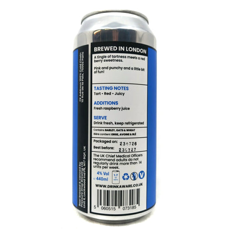Pressure Drop Razzle Raspberry Sour 4% (440ml can)-Hop Burns & Black