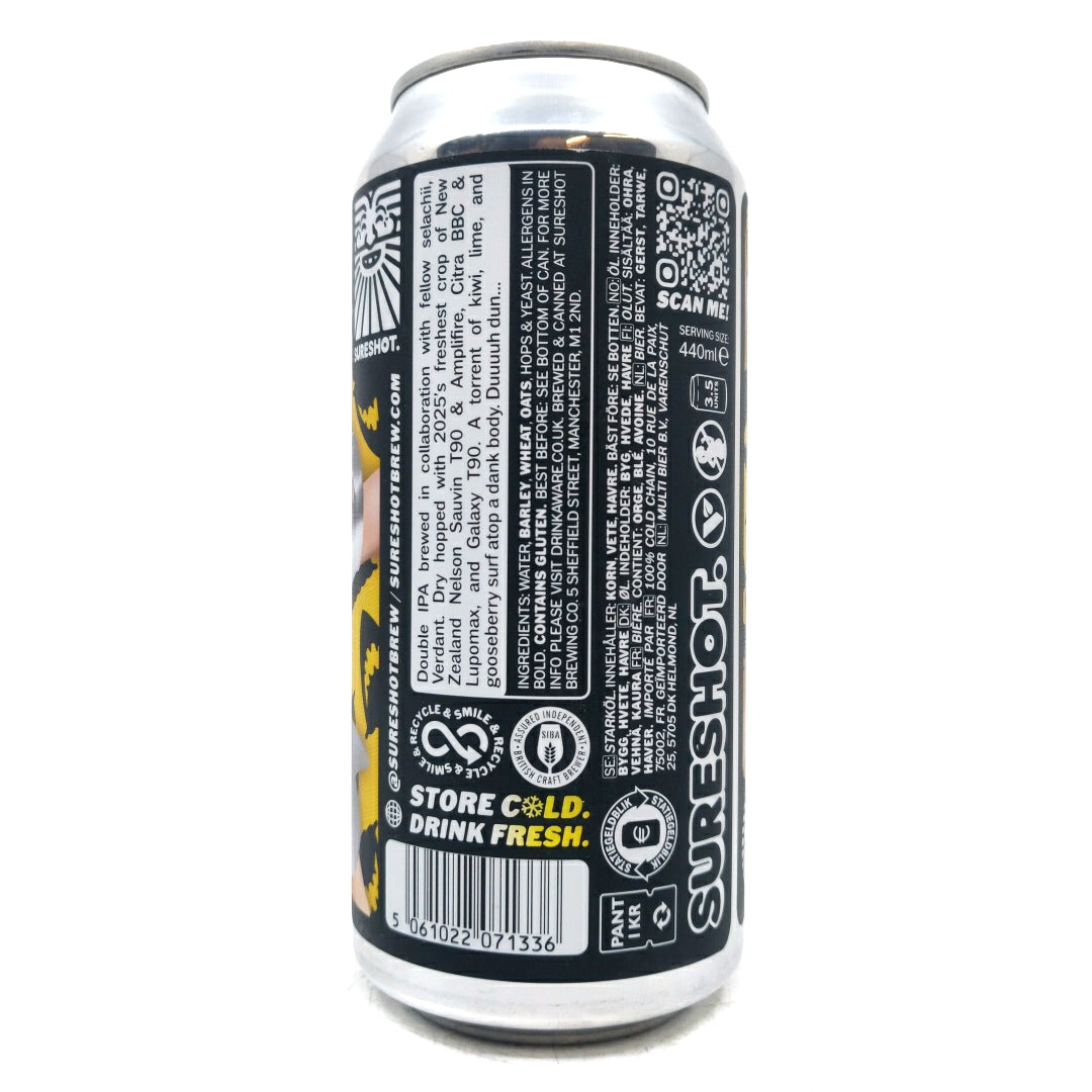 Sureshot x Verdant Even Tim the Human Shark Needs Water Double IPA 8% (440ml can)-Hop Burns & Black
