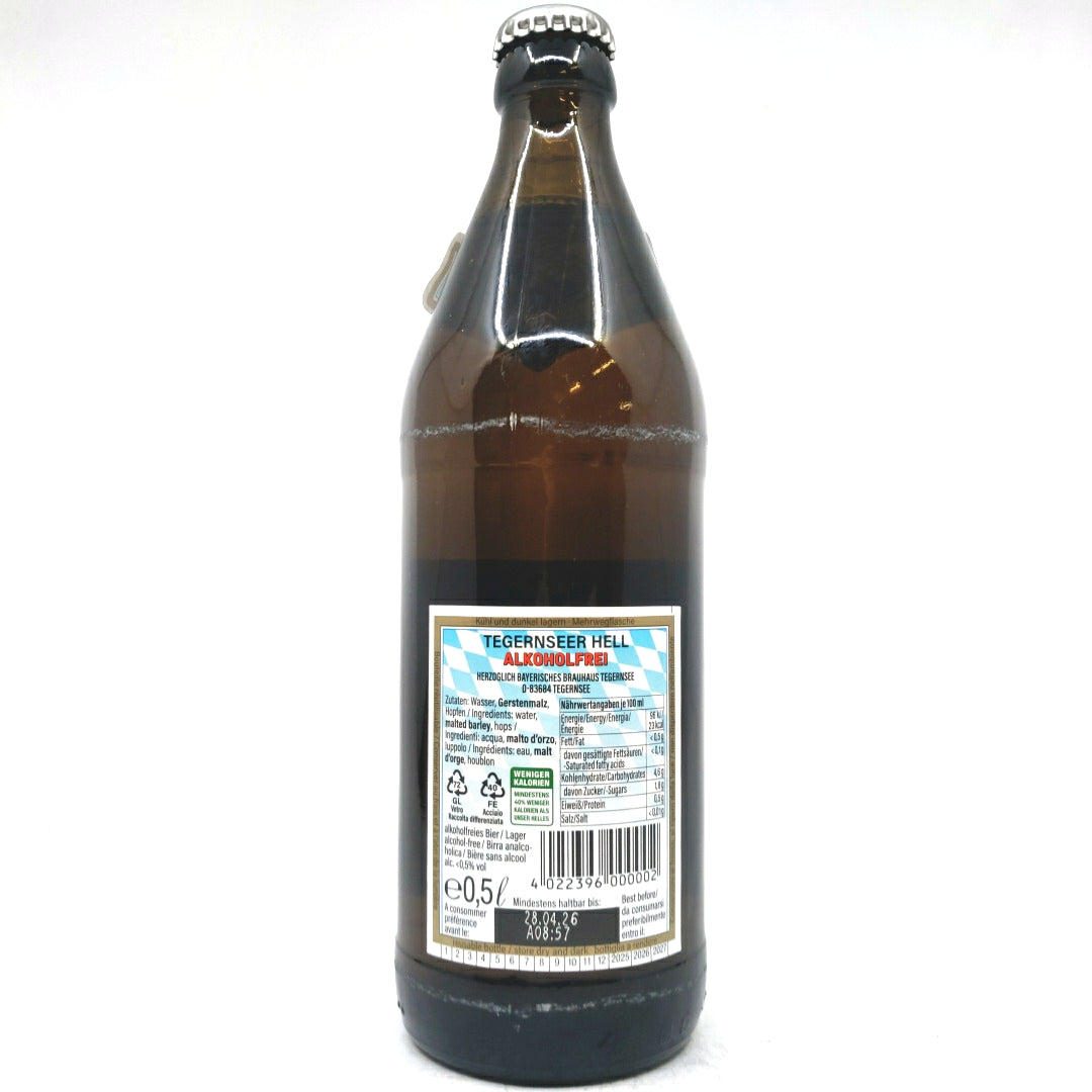 Tegernsee Hell Alkoholfrei 0.5% (500ml)-Hop Burns & Black