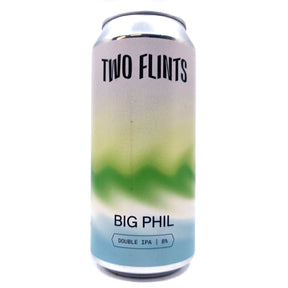 Two Flints Big Phil Double IPA 8% (440ml can)-Hop Burns & Black