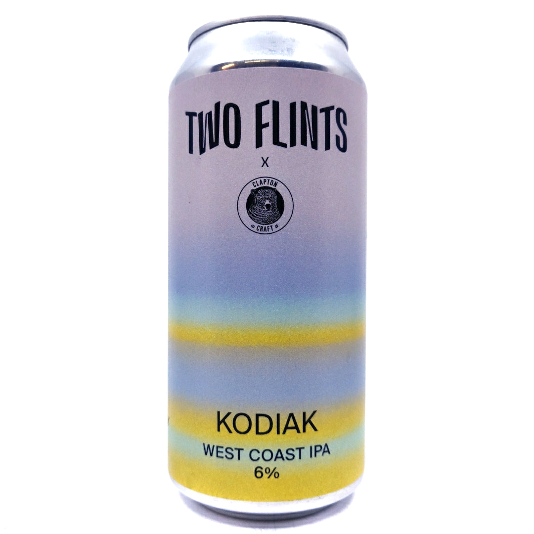Two Flints Kodiak West Coast IPA 6% (440ml can)-Hop Burns & Black