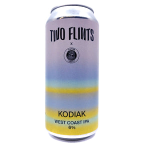 Two Flints Kodiak West Coast IPA 6% (440ml can)-Hop Burns & Black