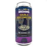 Elusive x Burning Sky x The Kernel Double Destination IPA 8% (440ml can)-Hop Burns & Black